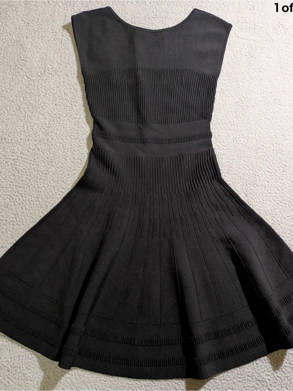 Kate Spade Women`s Black Look for the Silver Lining Ribbed Dress / Size